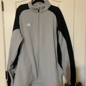 adidas Light Gray and Black Fleece Jacket